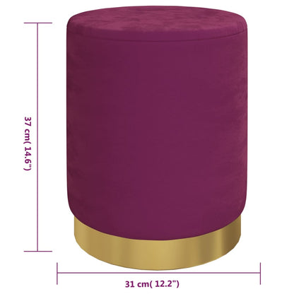 Hocker Met Opbergruimte Rond Fluweel Paars