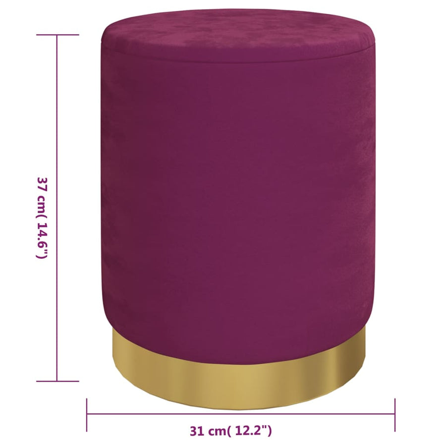 Hocker Met Opbergruimte Rond Fluweel Paars