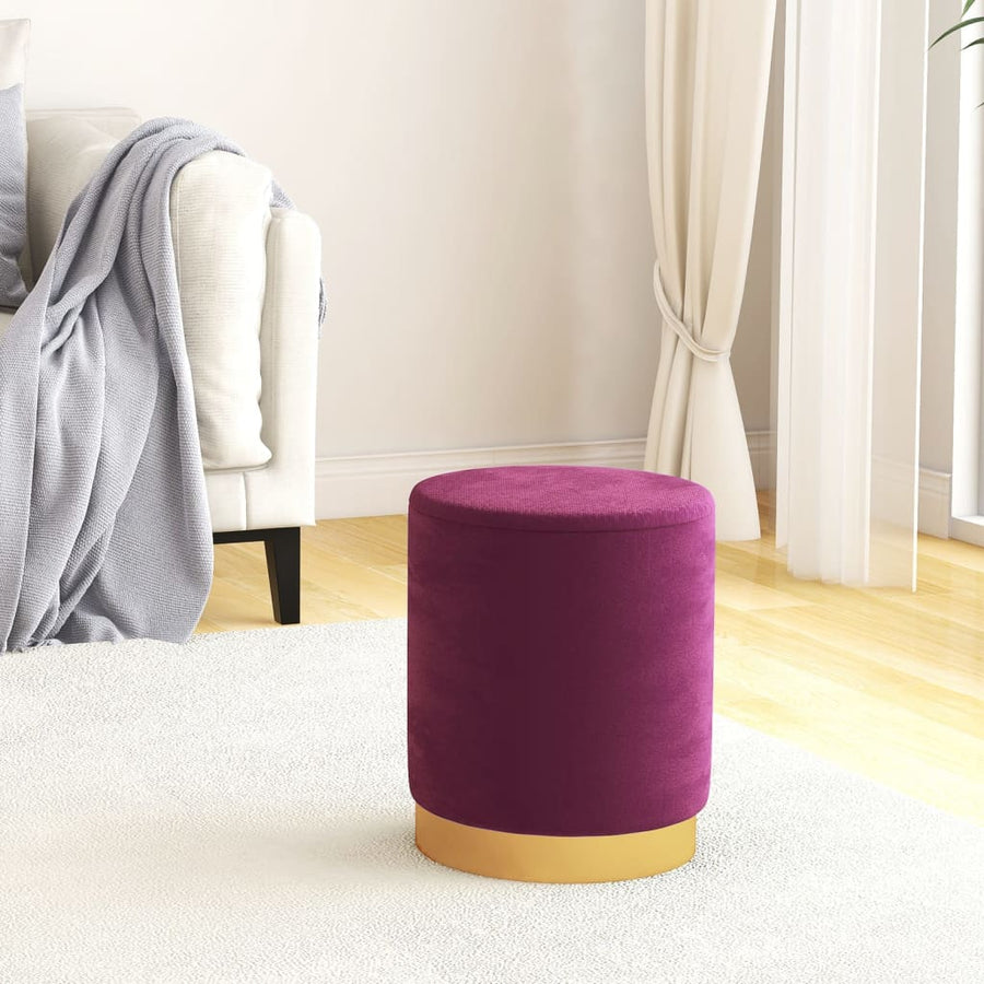 Hocker Met Opbergruimte Rond Fluweel Paars