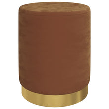 Hocker Met Opbergruimte Rond Fluweel Bruin