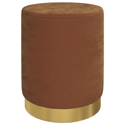Hocker Met Opbergruimte Rond Fluweel Bruin