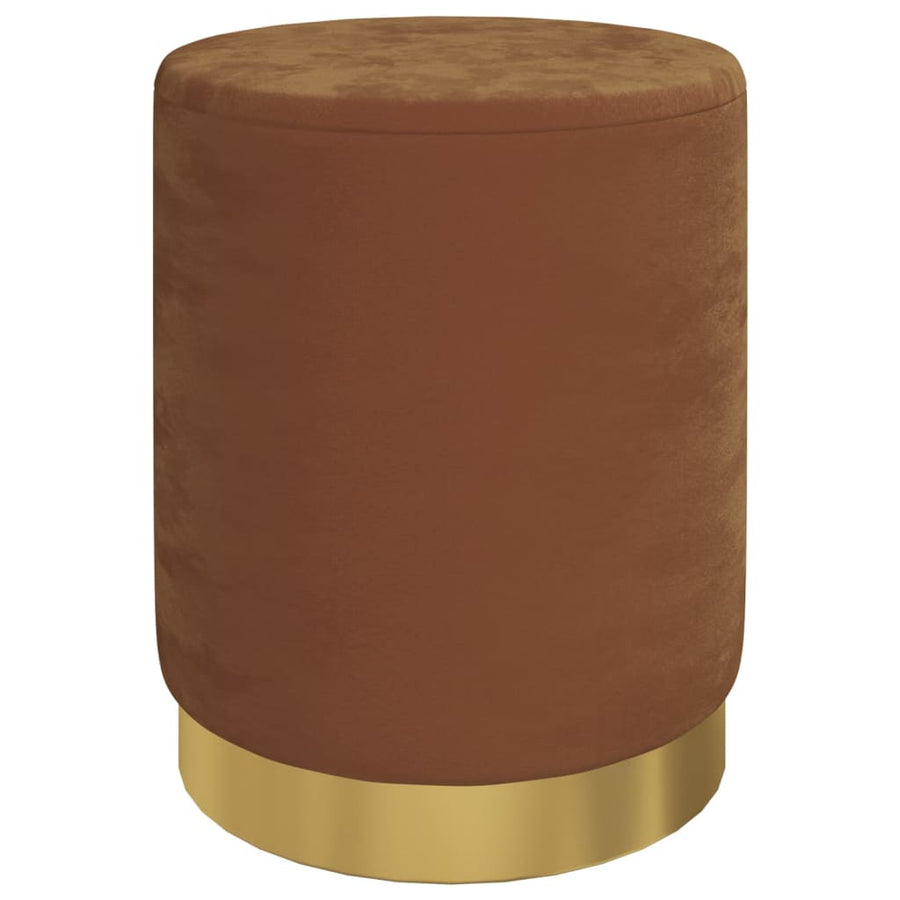 Hocker Met Opbergruimte Rond Fluweel Bruin
