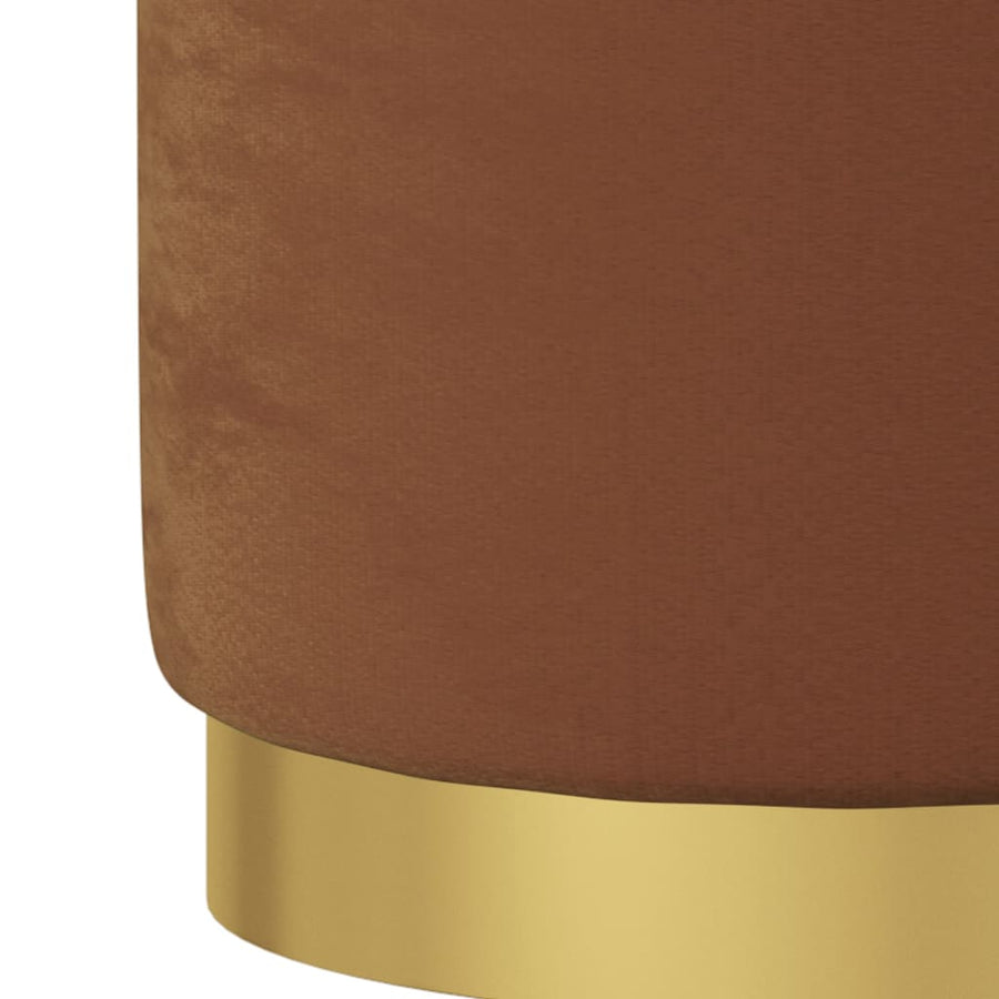Hocker Met Opbergruimte Rond Fluweel Bruin