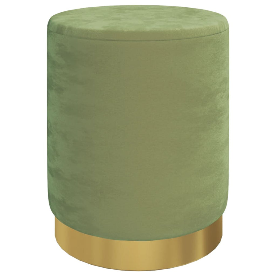 Hocker Met Opbergruimte Rond Fluweel Mosterdgroen Mosterdgeel