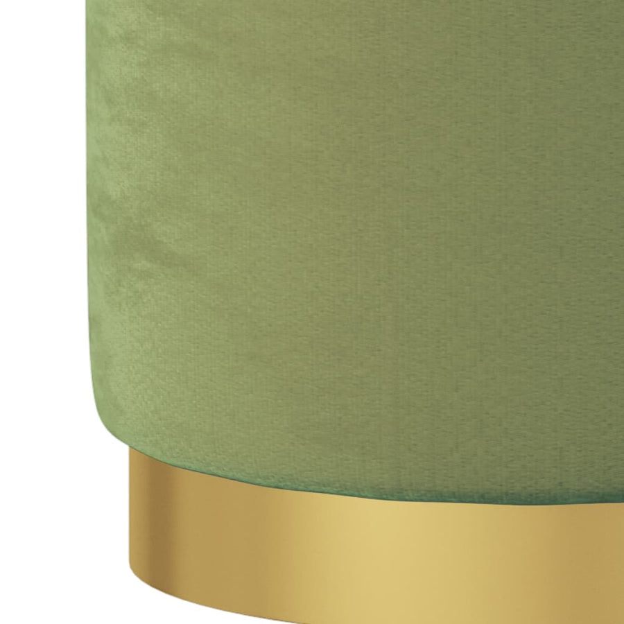 Hocker Met Opbergruimte Rond Fluweel Mosterdgroen Mosterdgeel
