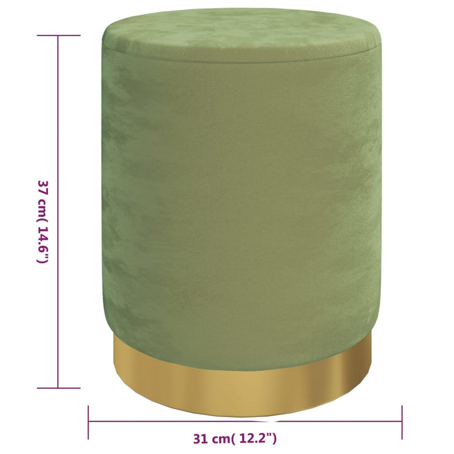 Hocker Met Opbergruimte Rond Fluweel Mosterdgroen Mosterdgeel