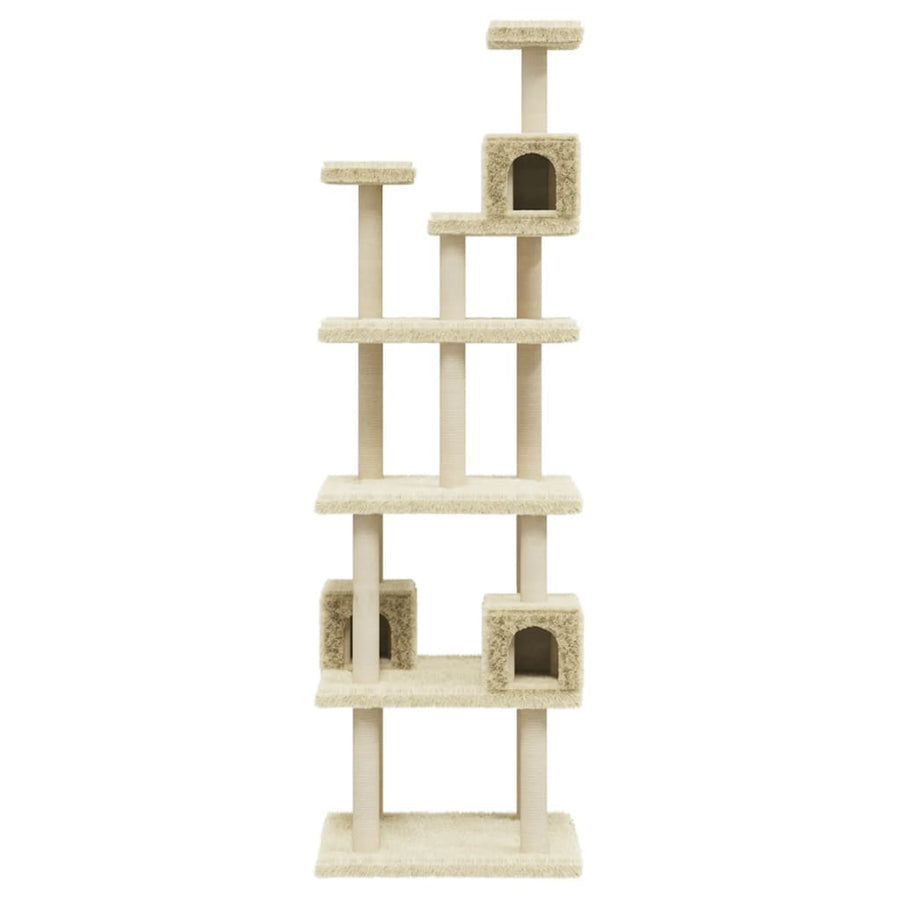 Kattenmeubel Met Sisal Krabpalen 188 Cm Crèmekleurig