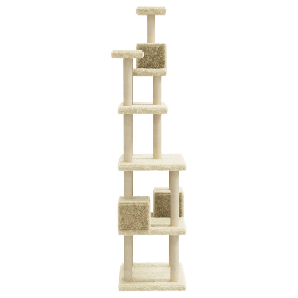 Kattenmeubel Met Sisal Krabpalen 188 Cm Kleurig Crème