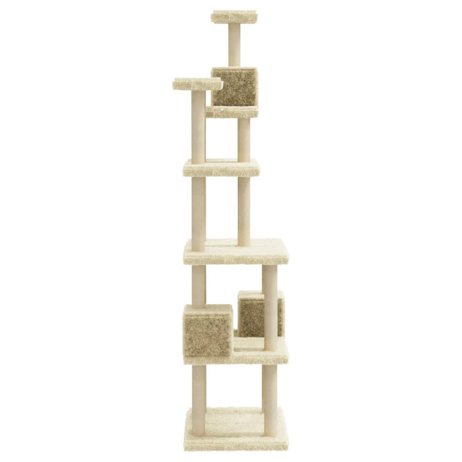 Kattenmeubel Met Sisal Krabpalen 188 Cm Kleurig Crème