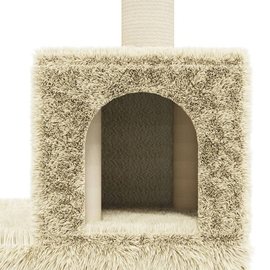 Kattenmeubel Met Sisal Krabpalen 188 Cm Crèmekleurig