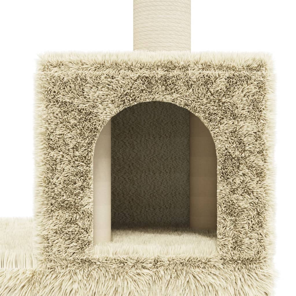 Kattenmeubel Met Sisal Krabpalen 188 Cm Kleurig Crème