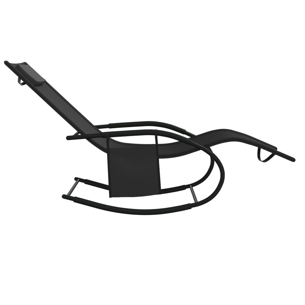 Ligbedden Schommelend Staal En Textileen 2 Zwart