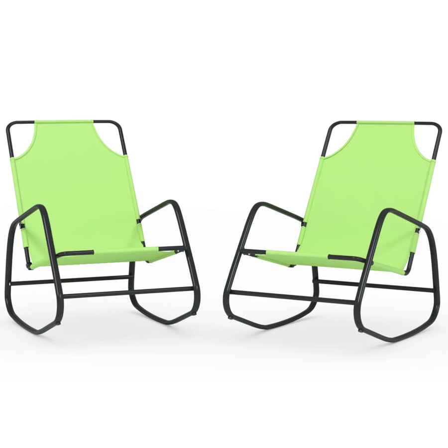 Ligstoelen Schommelend Staal En Textileen 2 Groen
