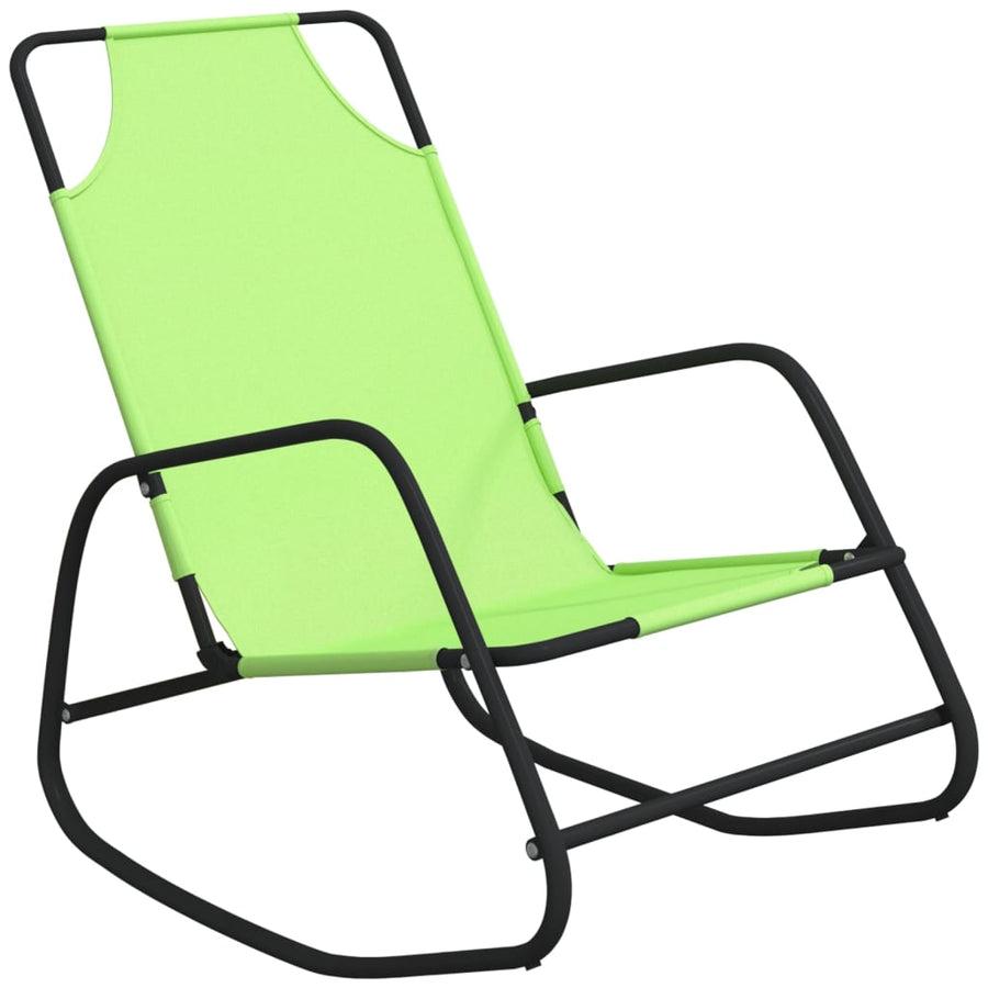 Ligstoelen Schommelend Staal En Textileen 2 Groen