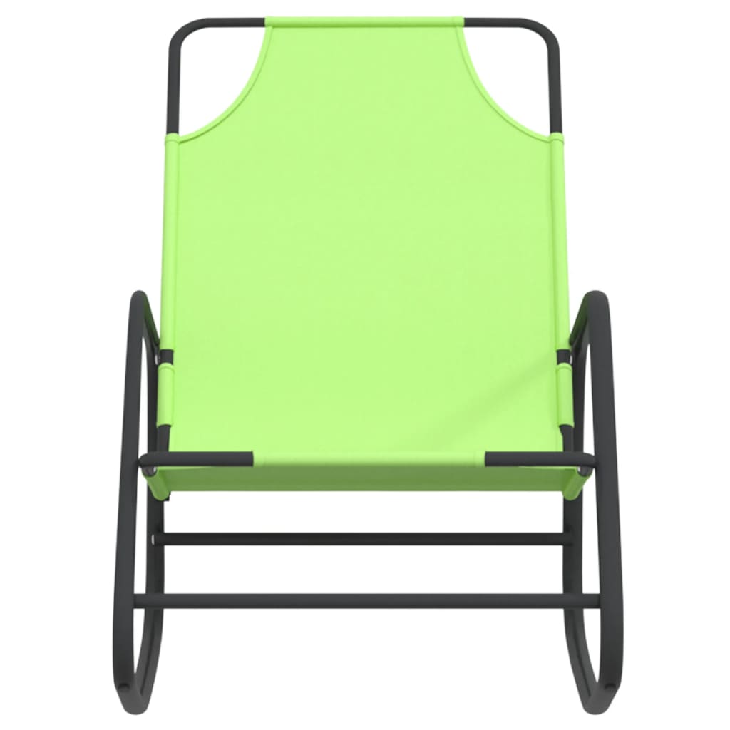 Ligstoelen Schommelend Staal En Textileen 2 Groen