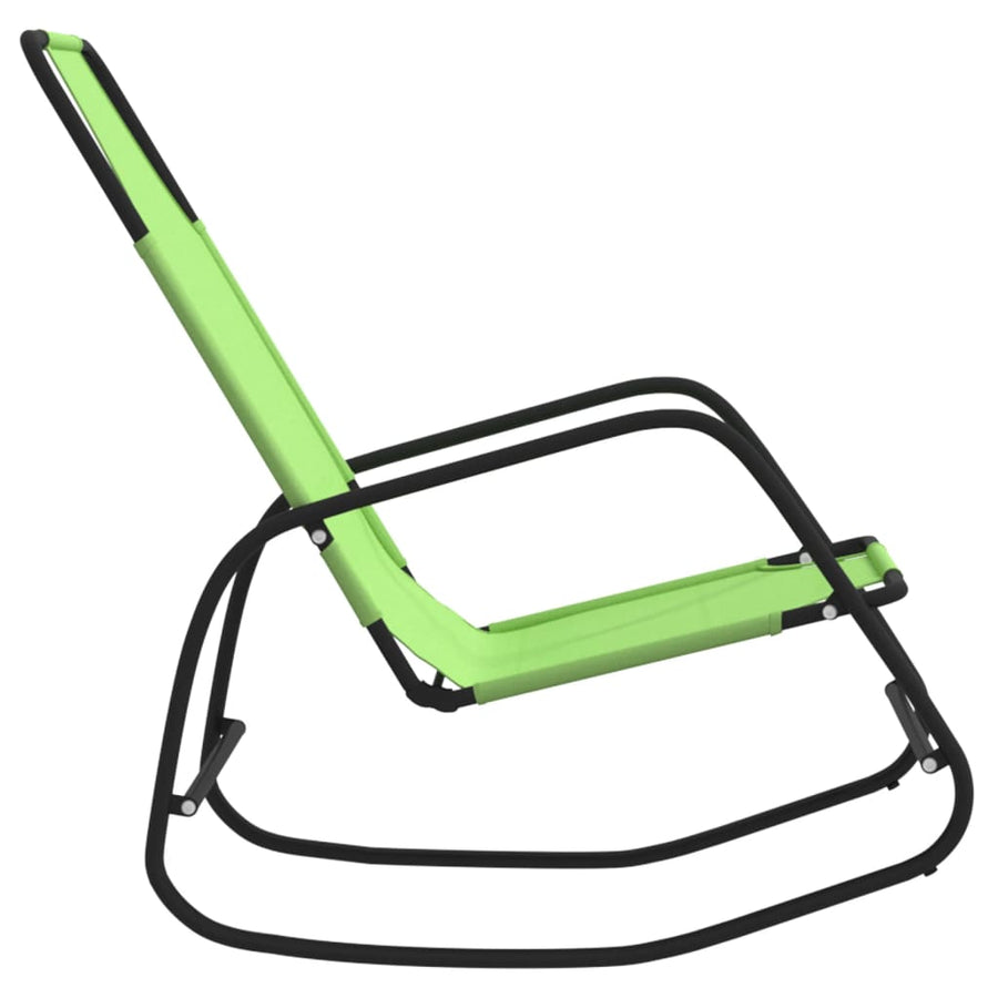 Ligstoelen Schommelend Staal En Textileen 2 Groen
