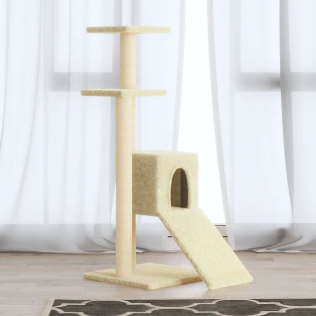 Kattenmeubel Met Sisal Krabpalen 92 Cm Kleurig Crème