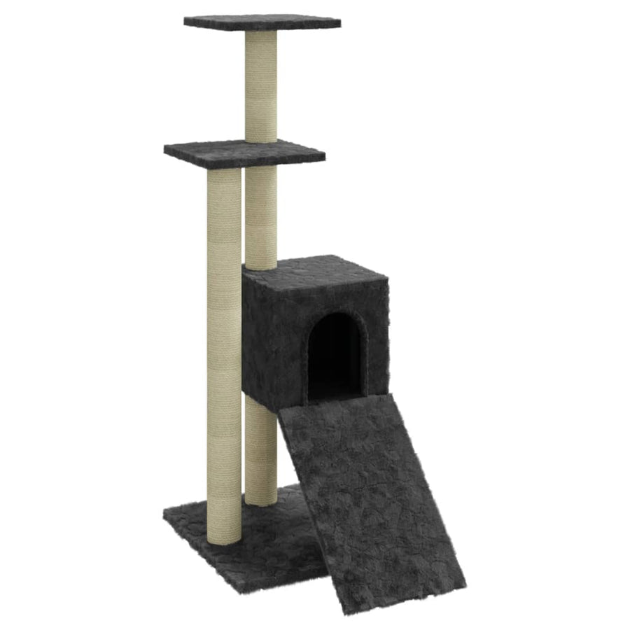 Kattenmeubel met sisal krabpalen 92 cm donkergrijs Donkergrijs