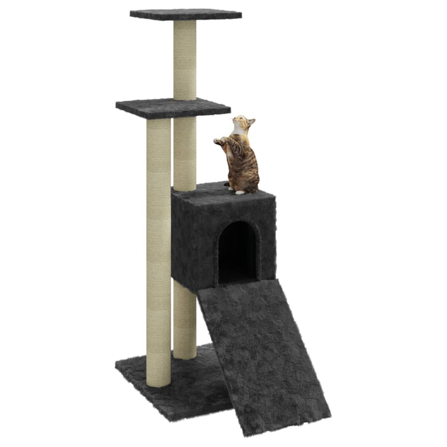 Kattenmeubel met sisal krabpalen 92 cm donkergrijs Donkergrijs