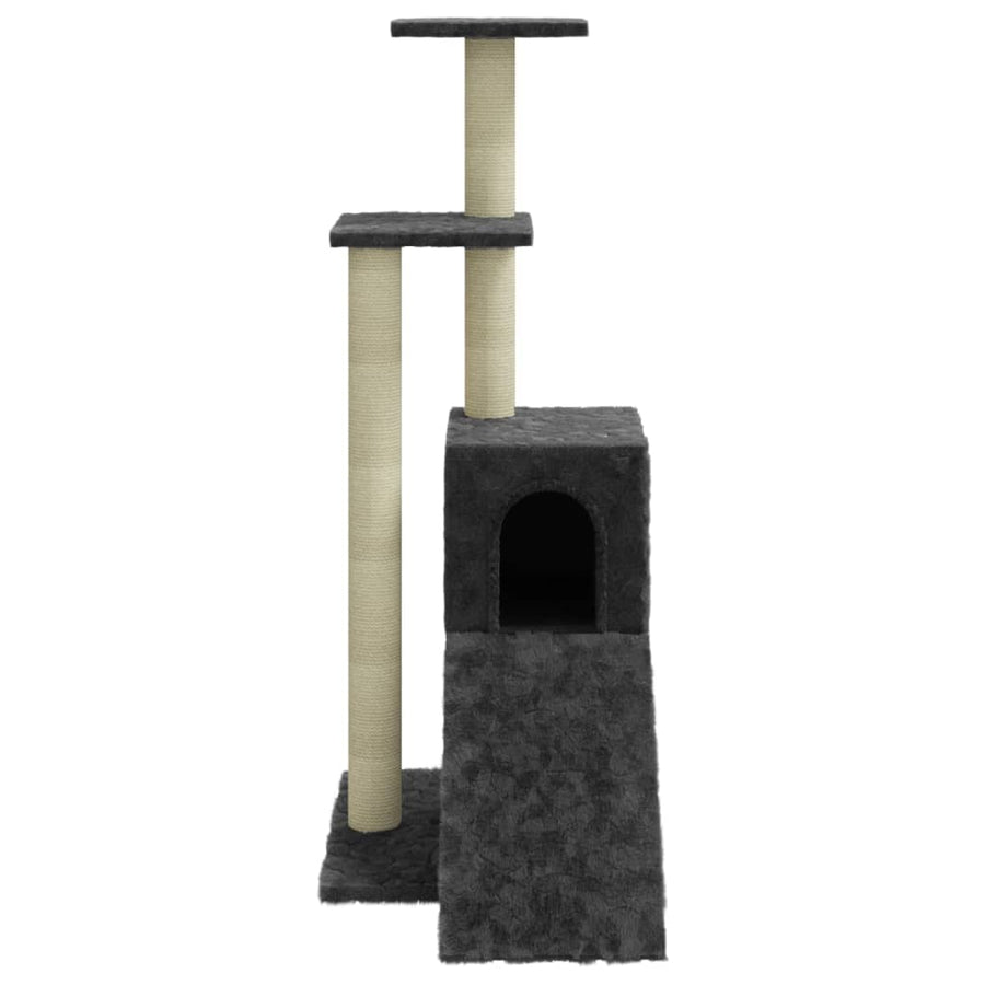 Kattenmeubel met sisal krabpalen 92 cm donkergrijs Donkergrijs
