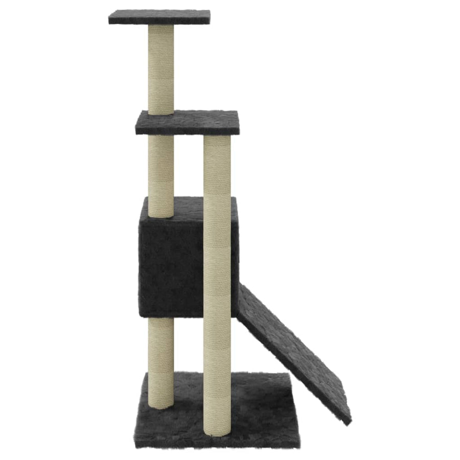 Kattenmeubel met sisal krabpalen 92 cm donkergrijs Donkergrijs