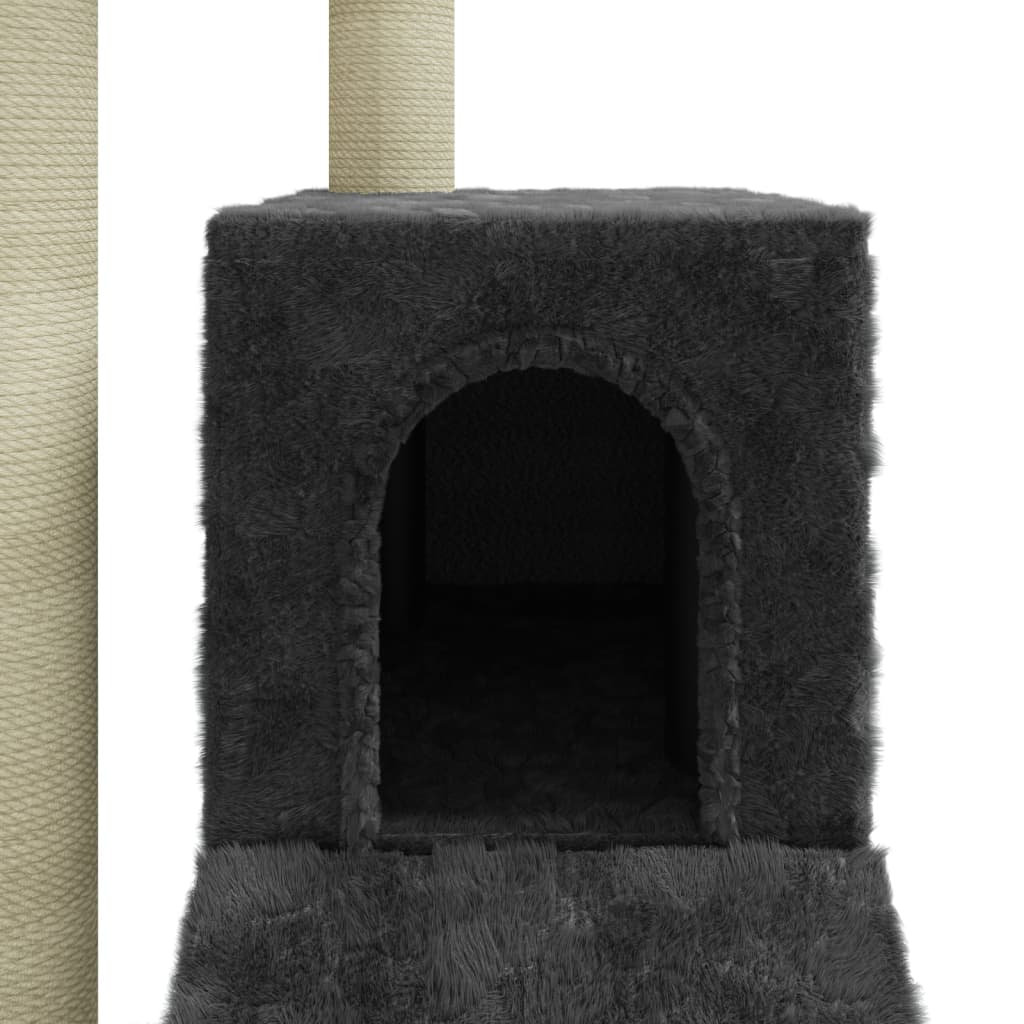 Kattenmeubel met sisal krabpalen 92 cm donkergrijs Donkergrijs