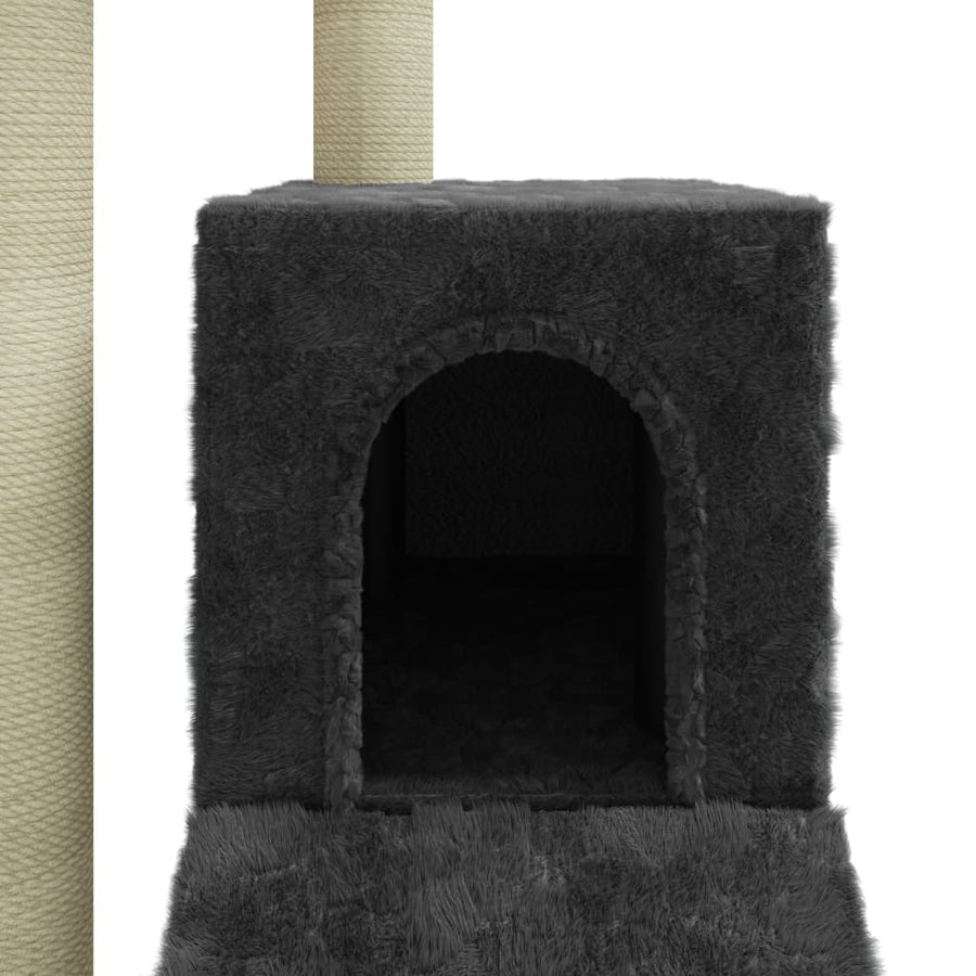 Kattenmeubel met sisal krabpalen 92 cm donkergrijs Donkergrijs