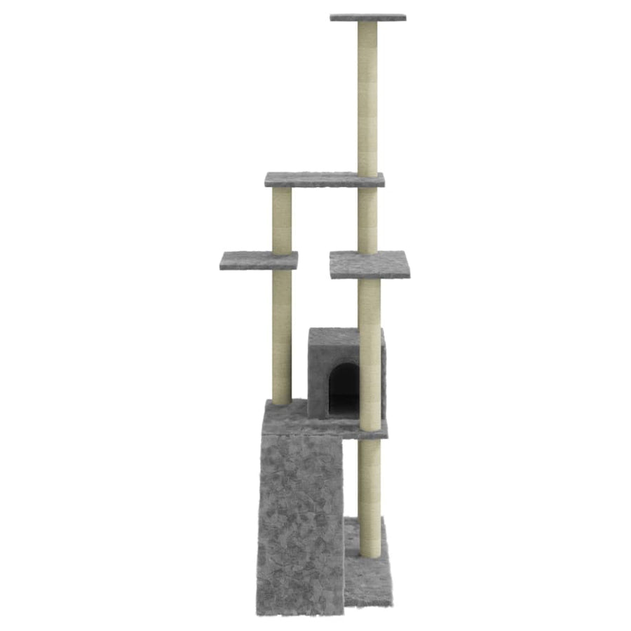 Kattenmeubel Met Sisal Krabpalen 155 Cm Lichtgrijs