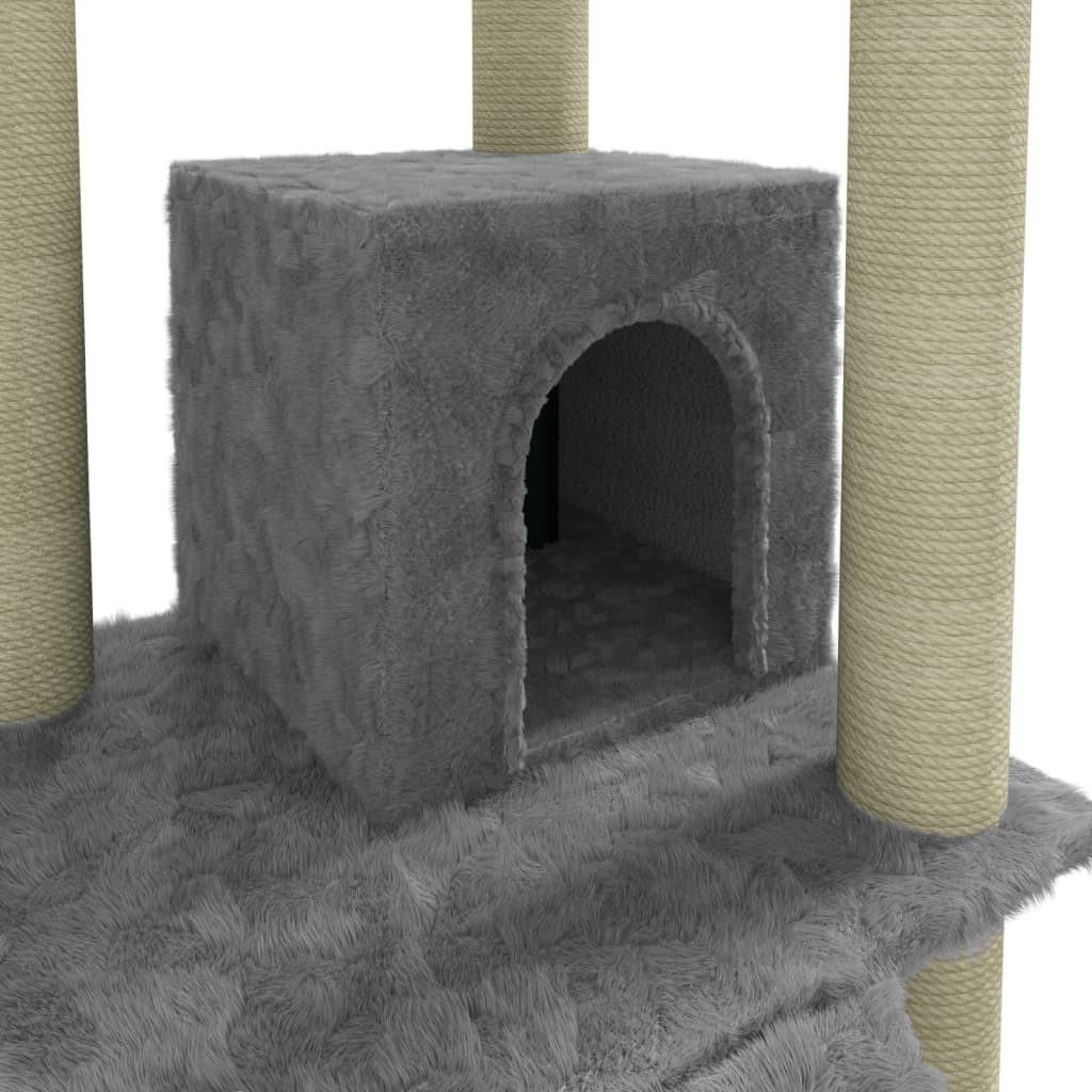 Kattenmeubel Met Sisal Krabpalen 155 Cm Lichtgrijs