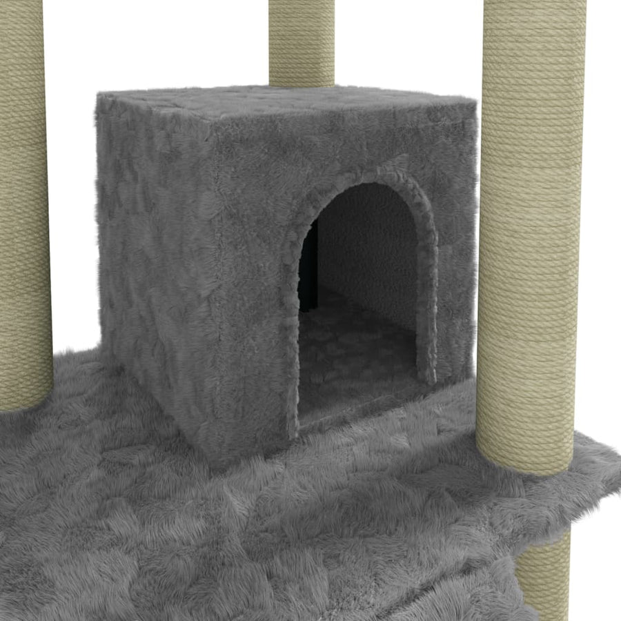 Kattenmeubel Met Sisal Krabpalen 155 Cm Lichtgrijs