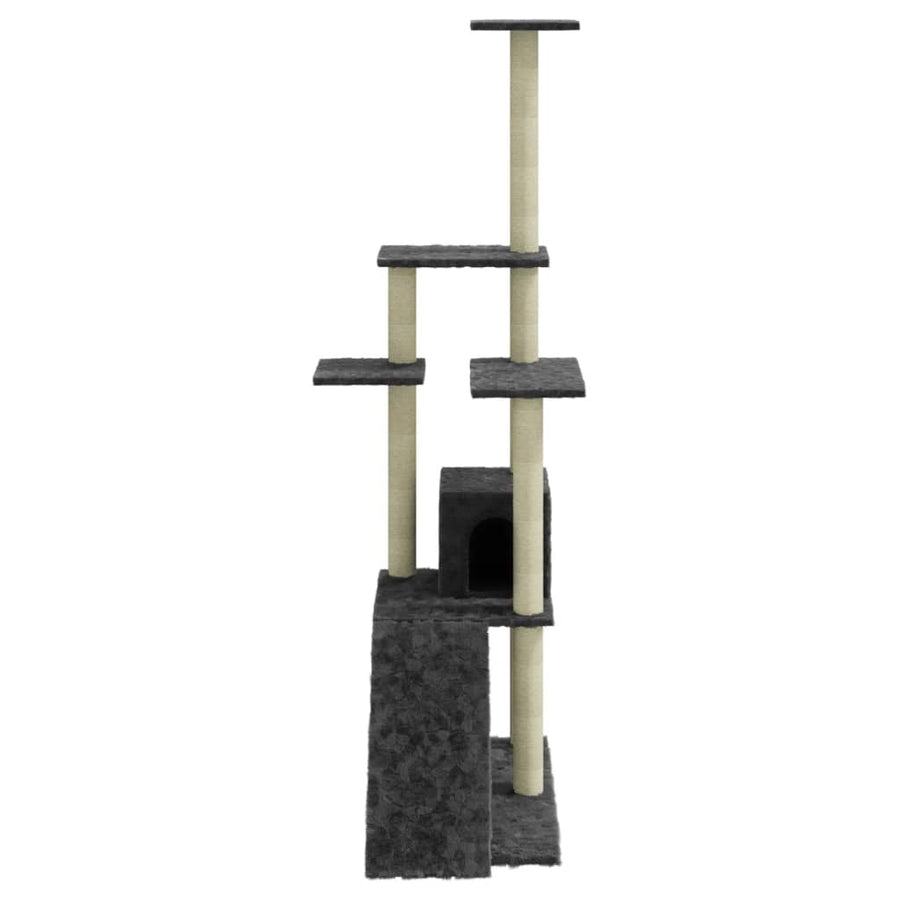 Kattenmeubel Met Sisal Krabpalen 155 Cm Donkergrijs