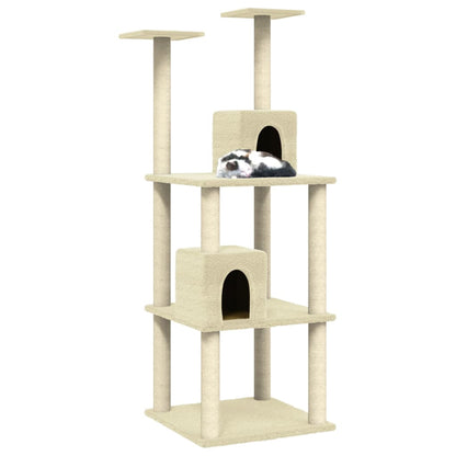 Kattenmeubel Met Sisal Krabpalen 141 Cm Kleurig Crème