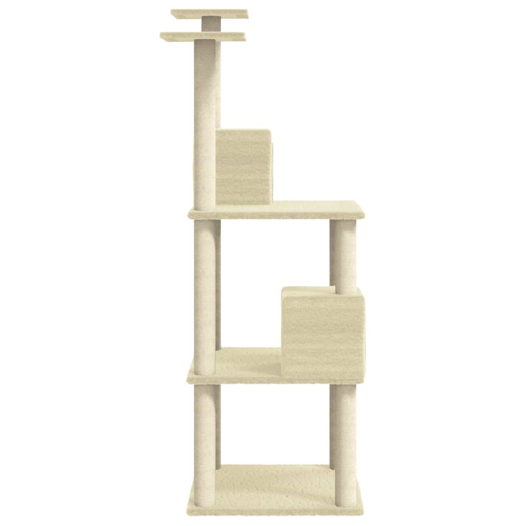 Kattenmeubel Met Sisal Krabpalen 141 Cm Kleurig Crème