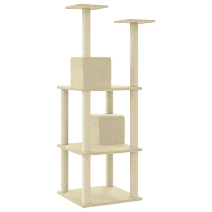 Kattenmeubel Met Sisal Krabpalen 141 Cm Kleurig Crème