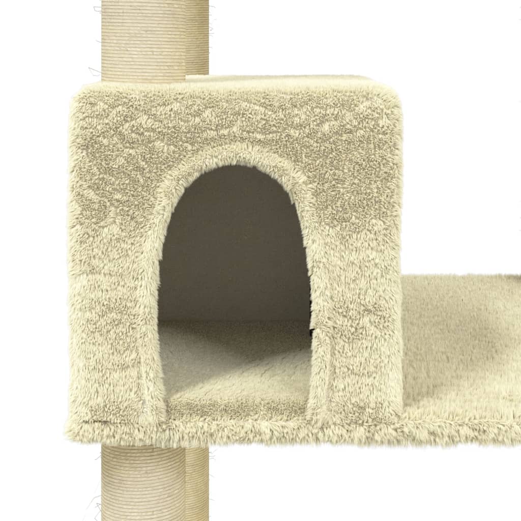 Kattenmeubel Met Sisal Krabpalen 141 Cm Kleurig Crème
