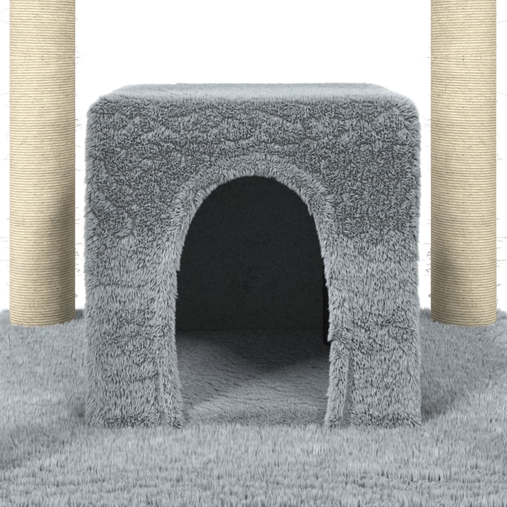 Kattenmeubel Met Sisal Krabpalen 174 Cm Lichtgrijs