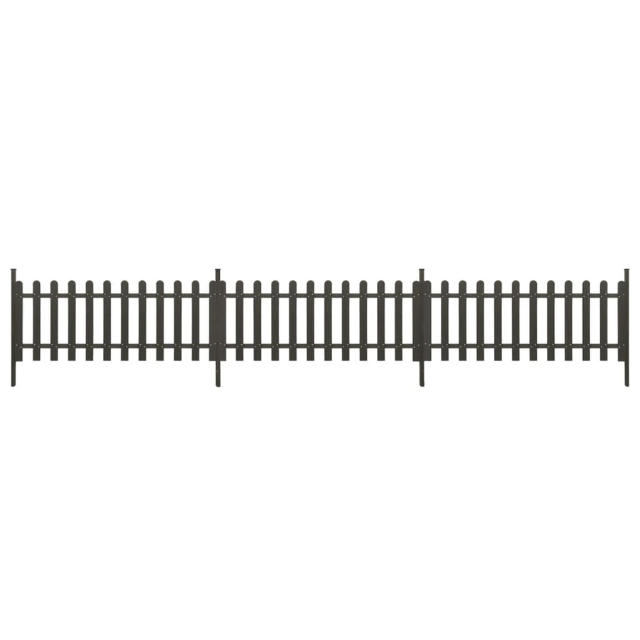 Hek met palen 3 st 614x80 cm HKC
