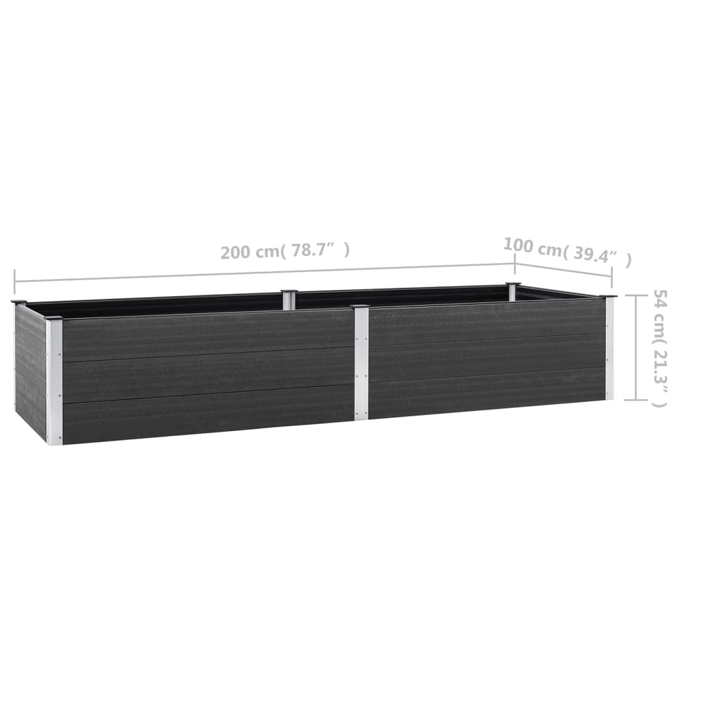 Plantenbak Verhoogd Hkc Grijs 200 x 100 x 54 cm