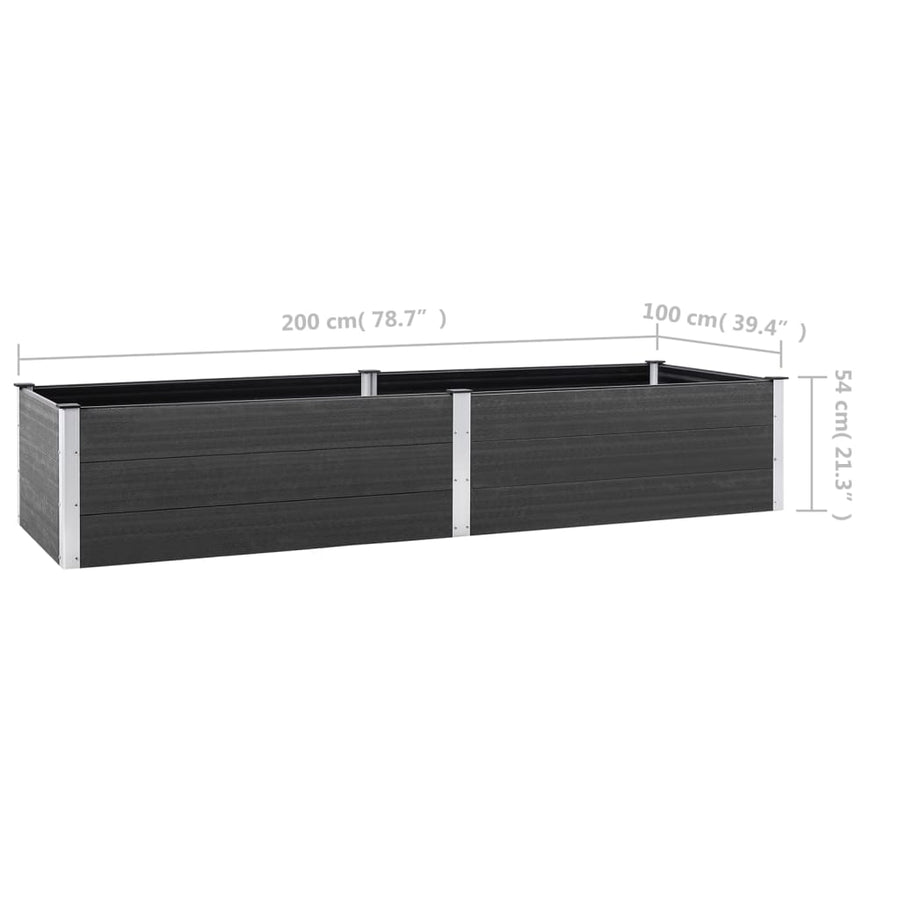 Plantenbak Verhoogd Hkc Grijs 200 x 100 x 54 cm