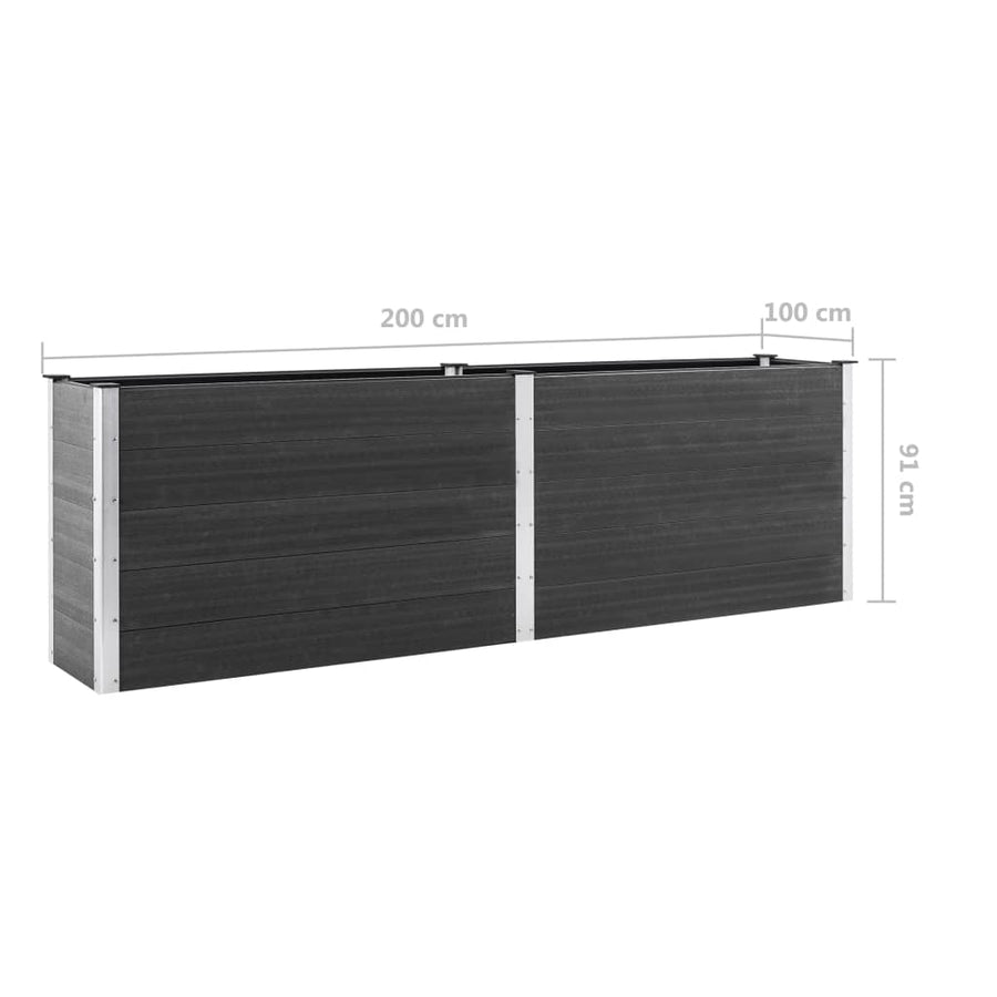 Plantenbak Verhoogd Hkc Grijs 200 x 100 x 91 cm