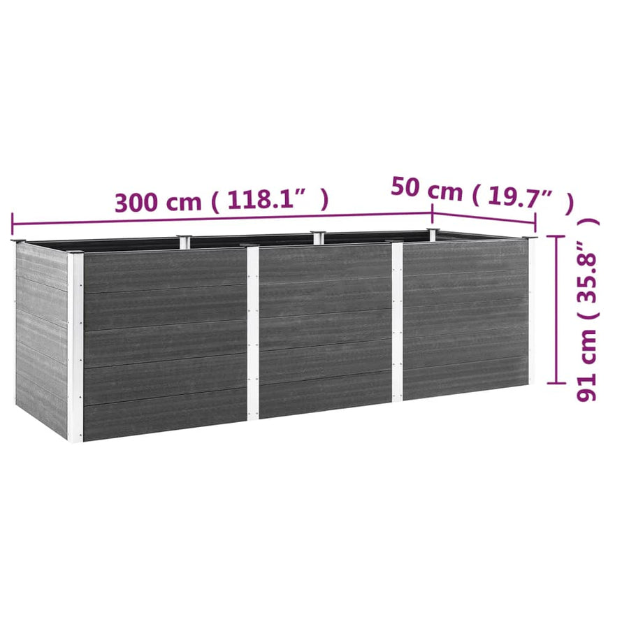 Plantenbak Verhoogd Hkc Grijs 300 x 50 x 91 cm
