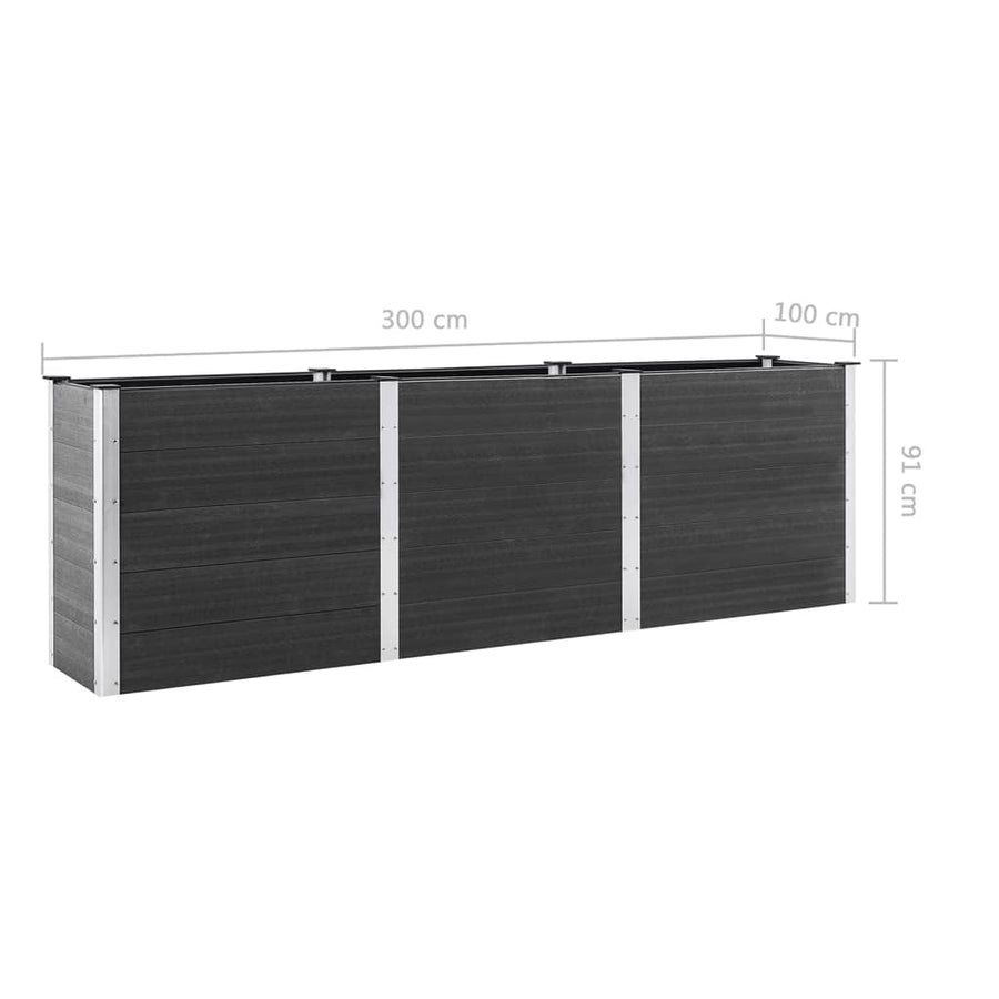 Plantenbak Verhoogd Hkc Grijs 300 x 100 x 91 cm