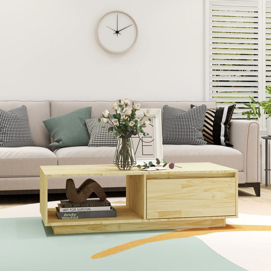 Salontafel 0X50X33,5 Cm Massief Vurenhout Naturel