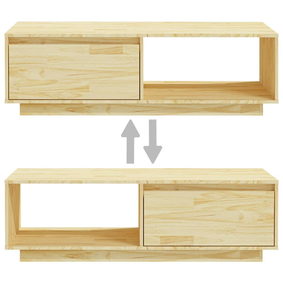 Salontafel 0X50X33,5 Cm Massief Vurenhout Naturel