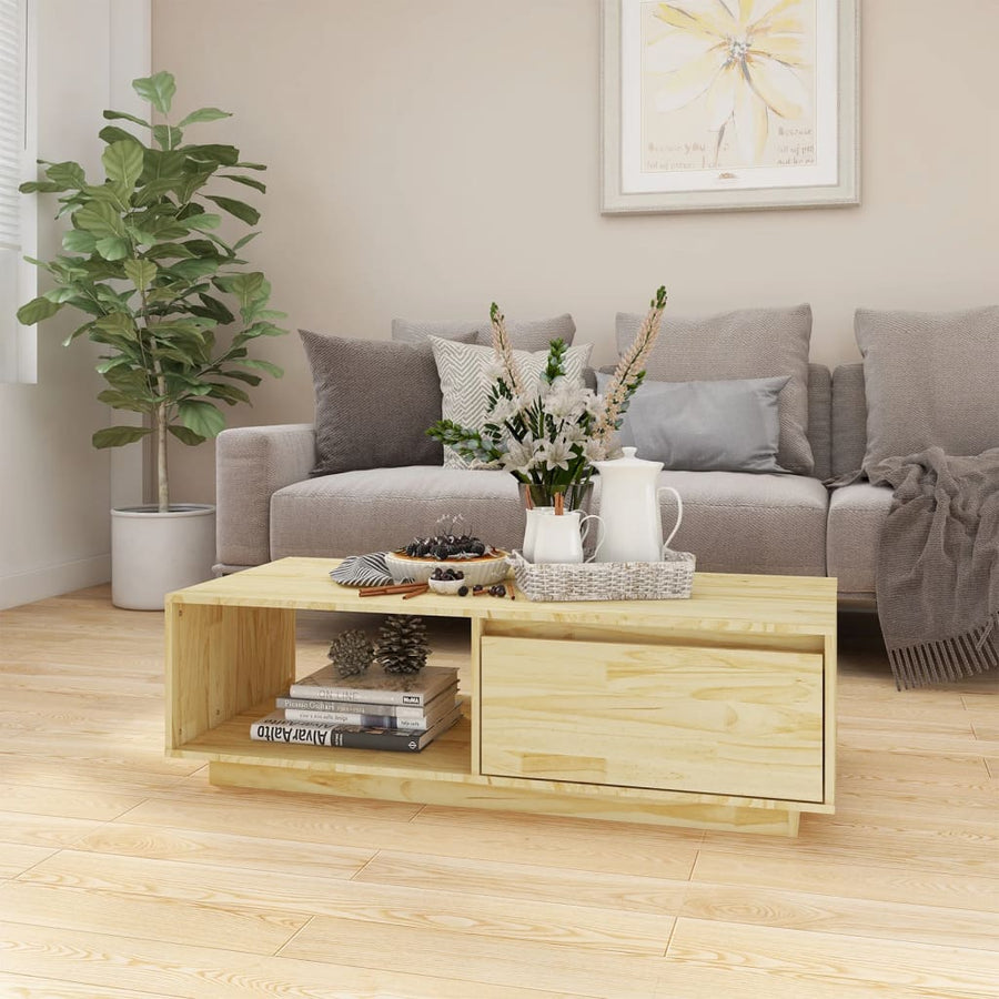 Salontafel 110X50X33,5 Cm Massief Grenenhout Honingbruin