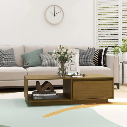 Salontafel 110X50X33,5 Cm Massief Grenenhout Honingbruin