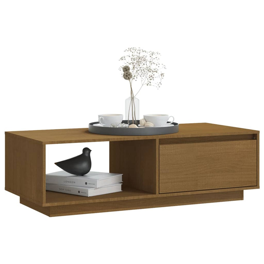 Salontafel 110X50X33,5 Cm Massief Grenenhout Honingbruin