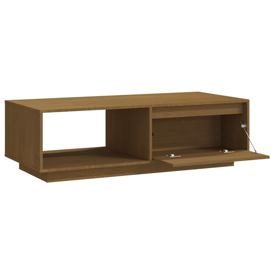 Salontafel 110X50X33,5 Cm Massief Grenenhout Honingbruin