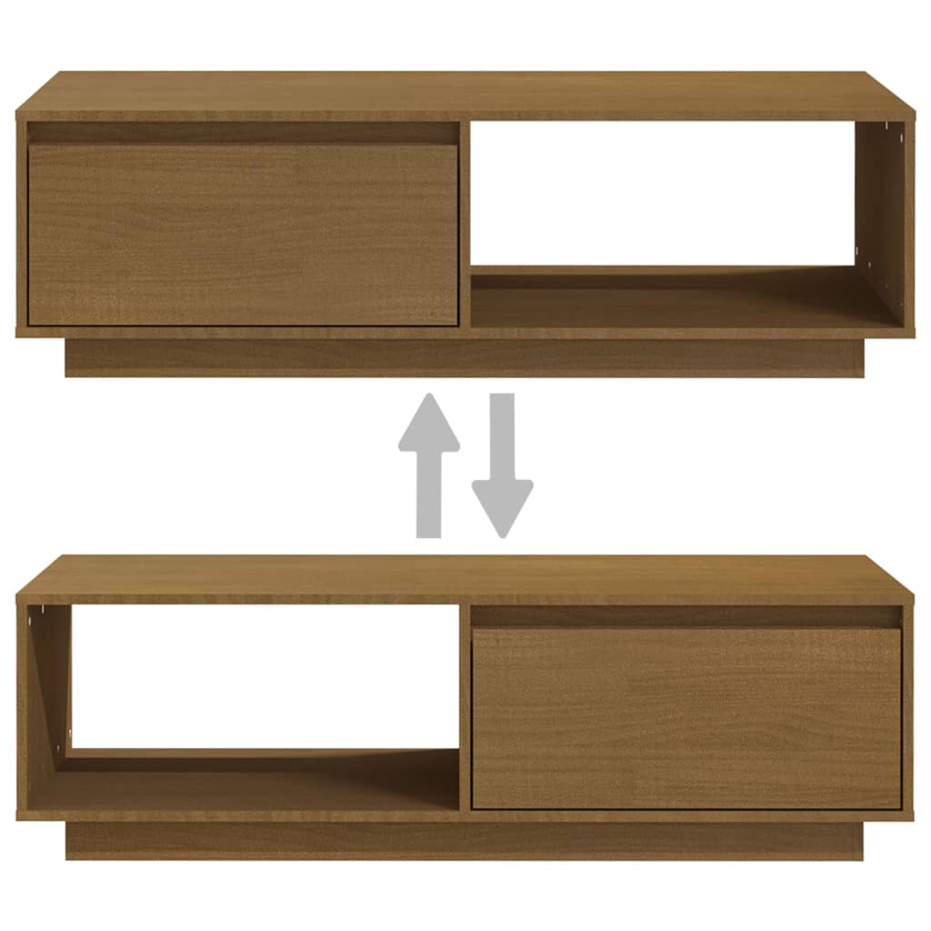 Salontafel 110X50X33,5 Cm Massief Grenenhout Honingbruin