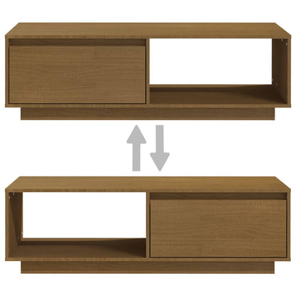 Salontafel 110X50X33,5 Cm Massief Grenenhout Honingbruin